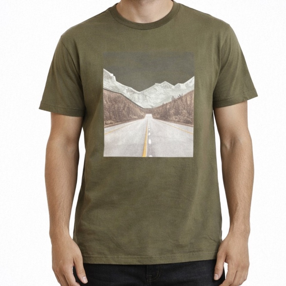 NWT Goodfellow & Co. Men's Short Sleeve Military Green Graphic T-Shirt
